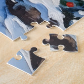 Samoyed Weihnachtsleuchtturm Urlaub Puzzle (Seite)