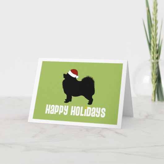 Samoyed Weihnachtsmannmütze Feiertagskarte (Vorderseite)