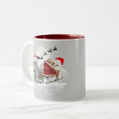 Samoyed-Weihnachtsspaß Zweifarbige Tasse (Vorderseite Links)