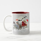 Samoyed-Weihnachtsspaß Zweifarbige Tasse (Links)