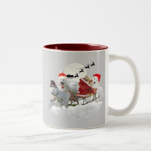 Samoyed-Weihnachtsspaß Zweifarbige Tasse