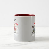 Samoyed-Weihnachtsspaß Zweifarbige Tasse (Mittel)