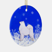 Samoyed-Weihnachtsverzierung Keramikornament (Rechts)