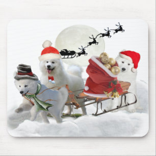Samoyed-Weihnachtswelpe Mousepads