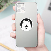 Samoyed White Pop Art Classic Chic Sammie Smile Aufkleber (Telefon)