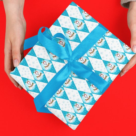 Samoyed Winter Holiday Diamond Muster Geschenkpapier Set