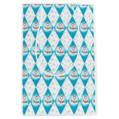 Samoyed Winter Holiday Diamond Muster Mittlere Geschenktüte (Vorderseite)