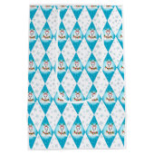 Samoyed Winter Holiday Diamond Muster Mittlere Geschenktüte (Rückseite)