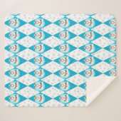 Samoyed Winter Holiday Diamond Muster Sherpadecke (Vorderseite (Horizontal))
