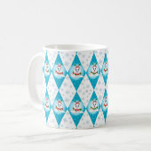 Samoyed Winterurlaub Diamantmuster Kaffeetasse (Vorderseite Links)