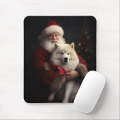 Samoyed with Santa Claus festliche Weihnachten Mousepad (Mit Mouse)