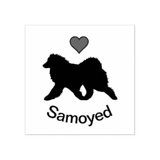 Samoyed Wood Art Briefmarke; Rubber Briefmarke Gummistempel