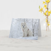 Samoyedhund Karte (Gelbe Blume)