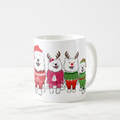 Samoyeds in Christmas Jumpers Kaffeetasse (VorderseiteRechts)