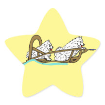 Samoyeds in Schlitten