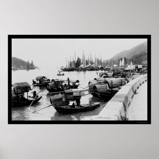 Sampans in Hongkong 1906 Poster (Vorne)