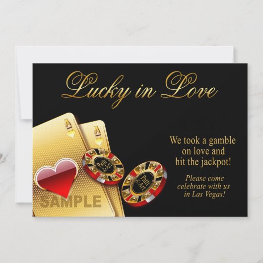 SAMPLE Casino Style Wedding | Papier: Einladung (Vorderseite)