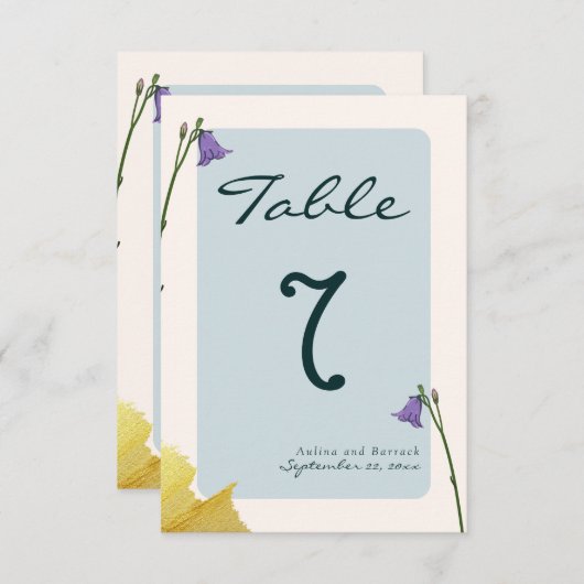 Sample Classic Golden Green Hochzeit Tischnummer (Vorne/Hinten)