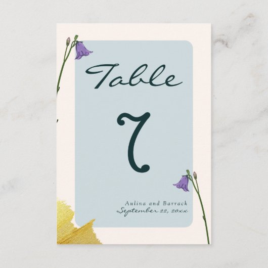 Sample Classic Golden Green Hochzeit Tischnummer (Rückseite)