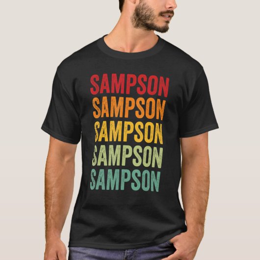 Sampson Landkreis North Carolina Rainbow Textentwu T-Shirt (Vorderseite)