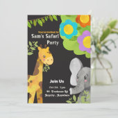 Sam's Safari Expedition Geburtstags Einladungskart (Stehend Vorderseite)