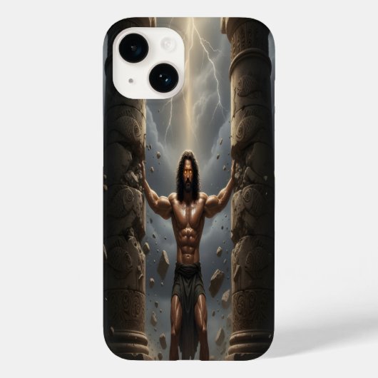 Samson Breaking the Philistine Pillars iPhone Case (Rückseite)