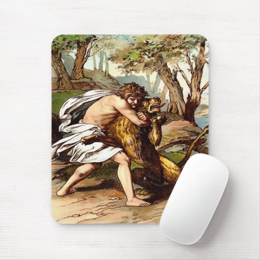 samson killing a small lion mousepad (Mit Mouse)