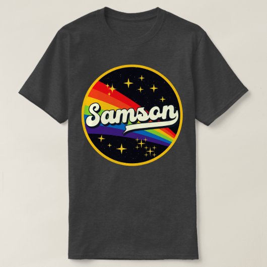Samson Rainbow in Space Vintag Style T-Shirt (Design vorne)