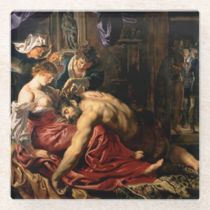 Samson und Delilah, c.1609 Glasuntersetzer