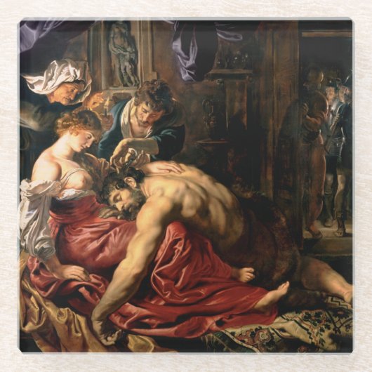 Samson und Delilah, c.1609 Glasuntersetzer (Vorderseite)