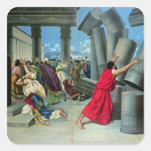 Samson und Delilah Quadratischer Aufkleber (Vorderseite)