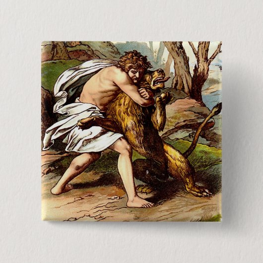 Samson und der Löwe Button (Vorderseite)