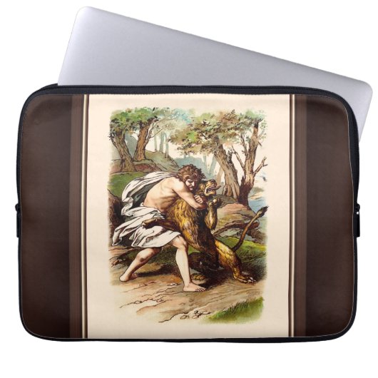 Samson und der Löwe Laptopschutzhülle (Vorderseite)