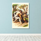Samson und der Löwe Leinwanddruck (Insitu (Holzboden))