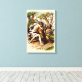 Samson und der Löwe Leinwanddruck (Insitu (Holzboden))