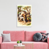 Samson und der Löwe Leinwanddruck (Insitu (Wohnzimmer))