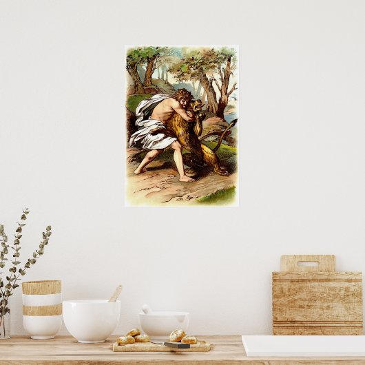 Samson und der Löwe Poster (Küche)