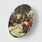 Samson verraten von Delilah (Öl auf Leinwand) Runde Wanduhr (Winkel)