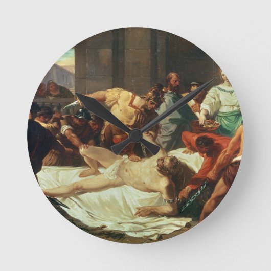 Samson verraten von Delilah (Öl auf Leinwand) Runde Wanduhr (Vorderseite)