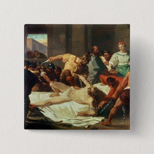 Samson verriet durch Delilah (Öl auf Leinwand) Button (Vorderseite)