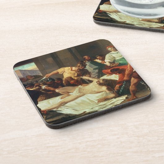 Samson verriet durch Delilah (Öl auf Leinwand) Untersetzer (Linke Seite)