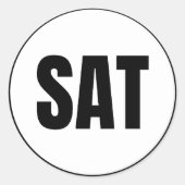 Samstag Runder Aufkleber (Vorderseite)