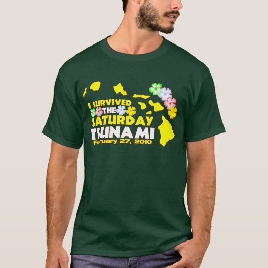 Samstag-Tsunami-Überlebender T-Shirt (Vorderseite)