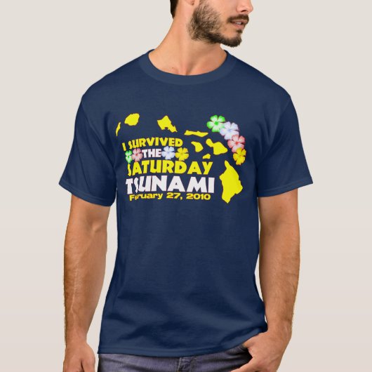 Samstag-Tsunami-Überlebender T-Shirt (Vorderseite)