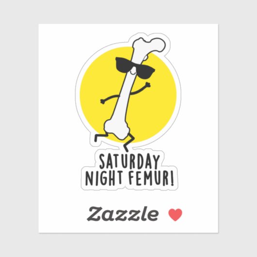 Samstagabend Femur Funny Bone Pub Aufkleber (Blatt)