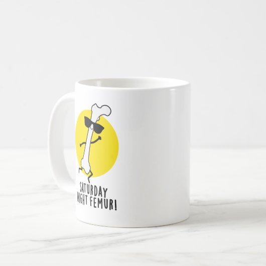 Samstagabend Femur Funny Bone Pub Kaffeetasse (Vorderseite Links)