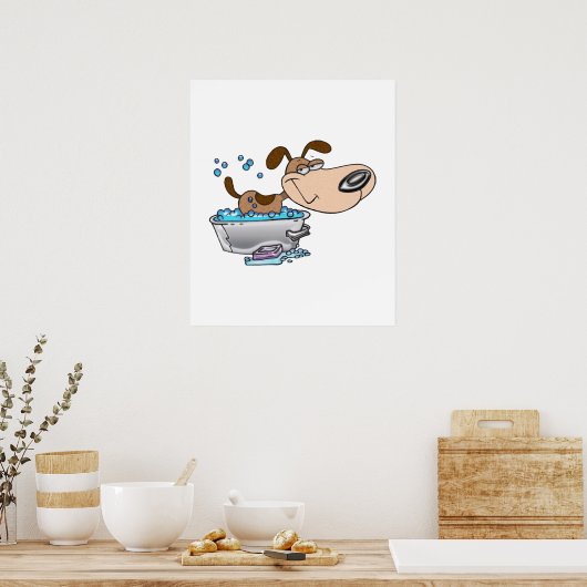 Samstagabend Hundbad Poster (Küche)