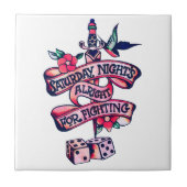 Samstagabend ist gut für Kämpfe Fliese (Vorderseite)