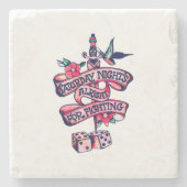 Samstagabend ist gut für Kämpfe Steinuntersetzer (Vorderseite)