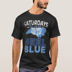 Samstage bluten wir Ferse Blau Vintage Bundesstaat T-Shirt